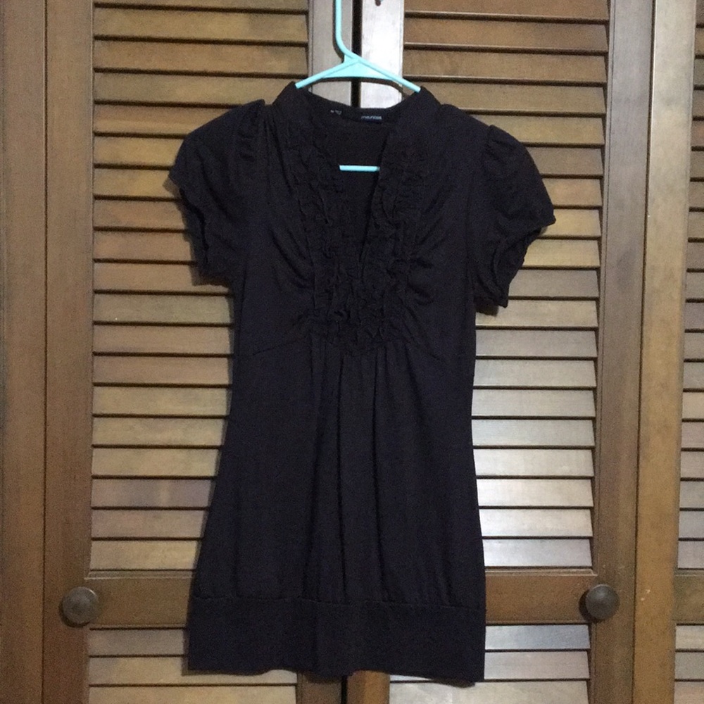 Brown lowcut blouse